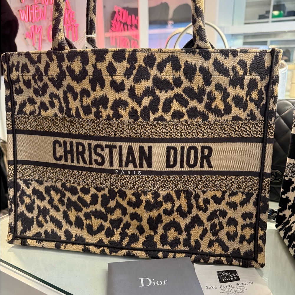Christian Dior Medium Leopard Book Tote - BRAND NEW